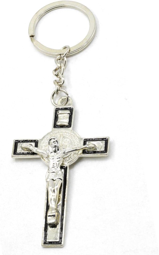 Faynci Jesus Keyring Holy Cross Keychain Faith Religious Catholic Gift