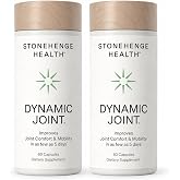 Stonehenge Health Dynamic Joint Health Supplement &ndash; Fast-Acting Support with Apr&egrave;sFlex&reg; Boswellia, MSM, Multi-Type Collagen, Turmeric, Bromelain, Vitamins C &amp; D3 60 Count (Pack of 2)