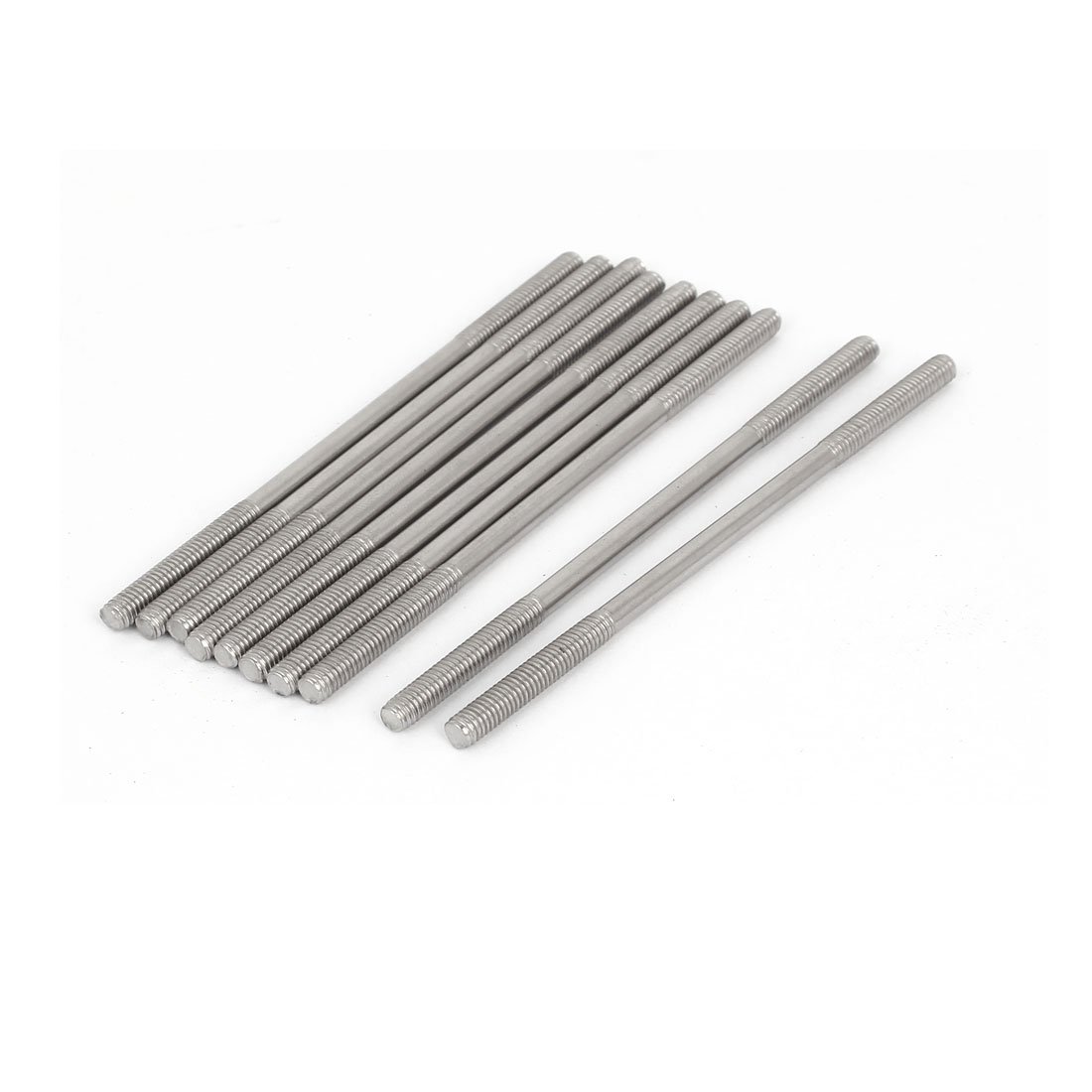 sourcingmap M4x90mm 304 Stainless Steel Double End Threaded Stud Screw Bolt 10pcs