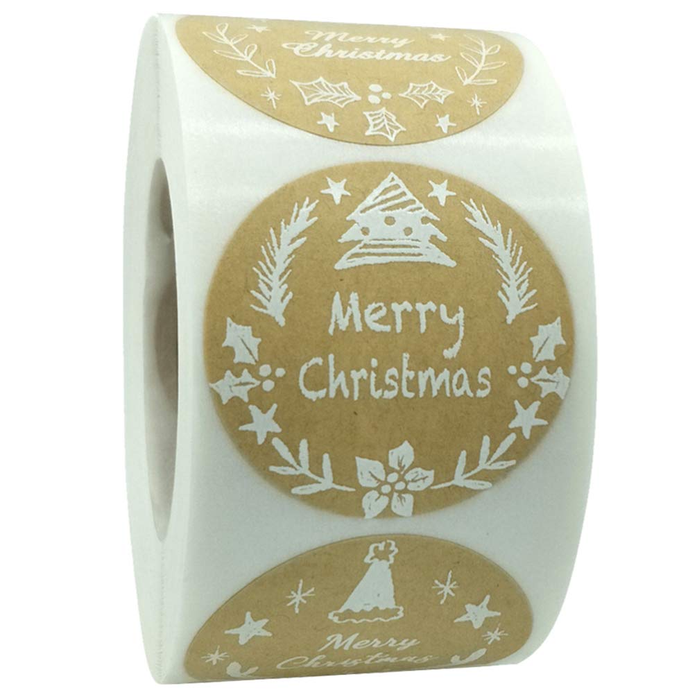 500pcs Christmas Seals Stickers Holiday Stickers Roll Christmas Envelope Seals for Christmas Holiday Cards Envelopes Boxes