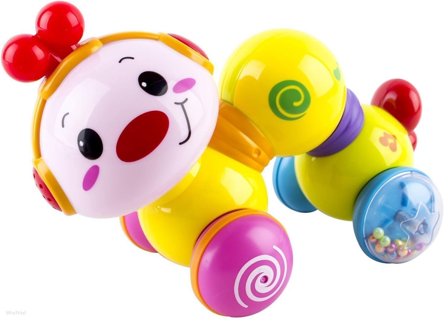 Early Education 6 Month + Olds Baby Toy Press And Crawl Inchworm Baby Toy with Lights and Music for Children & Kids Boys and Girls