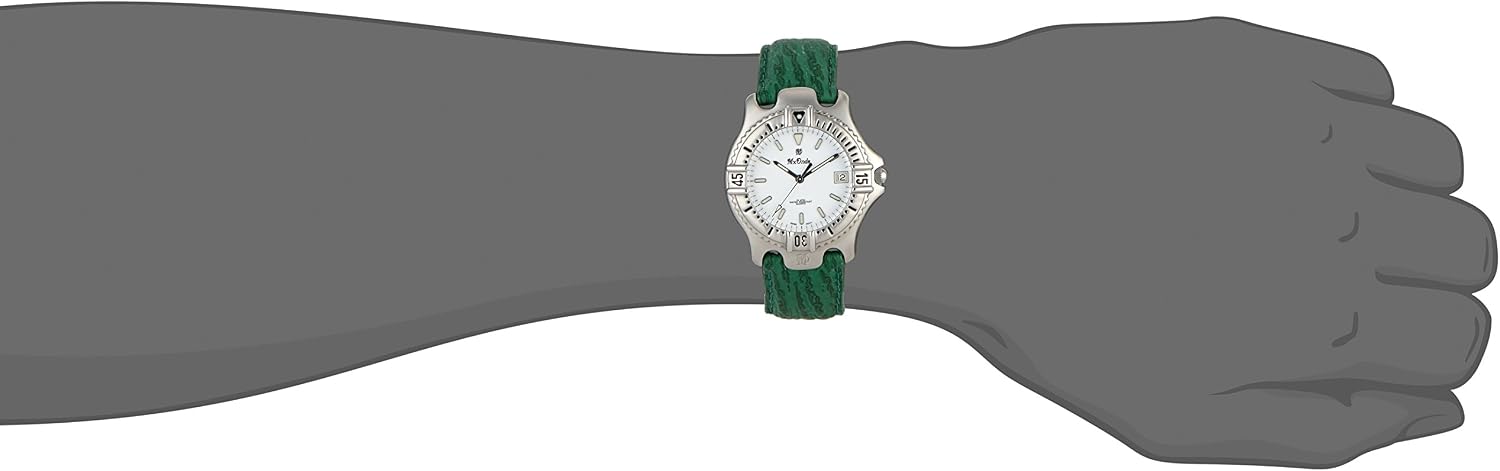Mx Onda Men's Quartz Watch 32-6200-15 with Leather Strap, White/Green - Image 3
