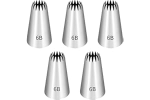 5 Pcs 6b Piping Tip,Piping Tips,Piping Tips For Cake Decorating,For Cookie And Cake Decorating, Diy Cream.