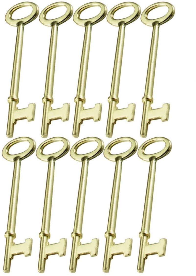 Lucky Line Skeleton Key Lever Locks & Antique Doors, 10 Pack, Flat Tip (87010)