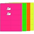 STARLIBOO 2" x 4" Colored Labels Stickers Fluorescent Bright Moving Labels for Laser/Inkjet Printer, Permanent Adhesive