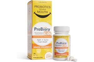 PROBIORA HEALTH ProBiora Kids Oral-Care Chewable Probiotic Tablets | Probiotic Supplement Designed Specifically for Kids | Healthier Teeth & Gums | Fresher Breath | Whiter Teeth (30 Count, Orange)