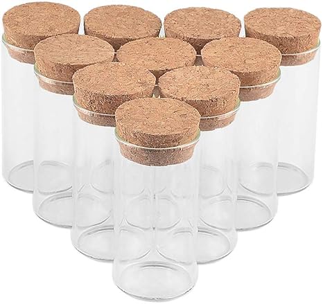 Amazon 36ピース透明な透明ガラス試験管瓶コルク栓付き食品収納瓶科学実験用パーティー収納ボトル36ピース30x60mm 保存容器 キャニスター オンライン通販
