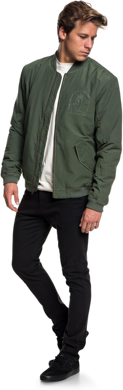 Quiksilver Men's HAKATA Bay Zip UP Jacket, Thyme, L: Clothing