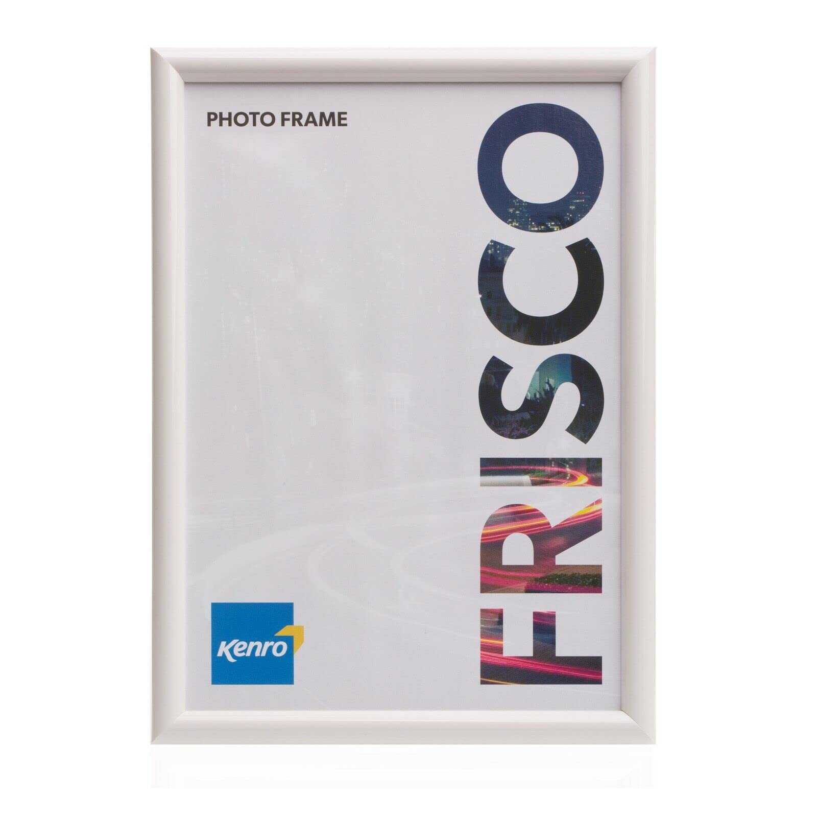 Kenro Frisco Plastic Picture Frames (Box of 1) - 12x10 Inch / 25x30cm Freestanding or Wall Hanging Stylish Photo Frame with Glass Front - White