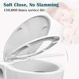 STOREMIC Toilet Seat Soft Close with Quick Release Adjustable Hinges White view 3