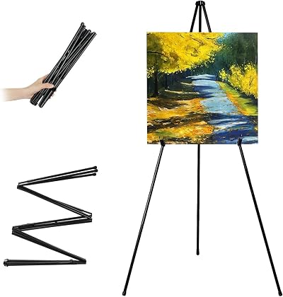 VAIIGO Wedding Sign Easel Stand 168cm Foldable Metal Tripod Black