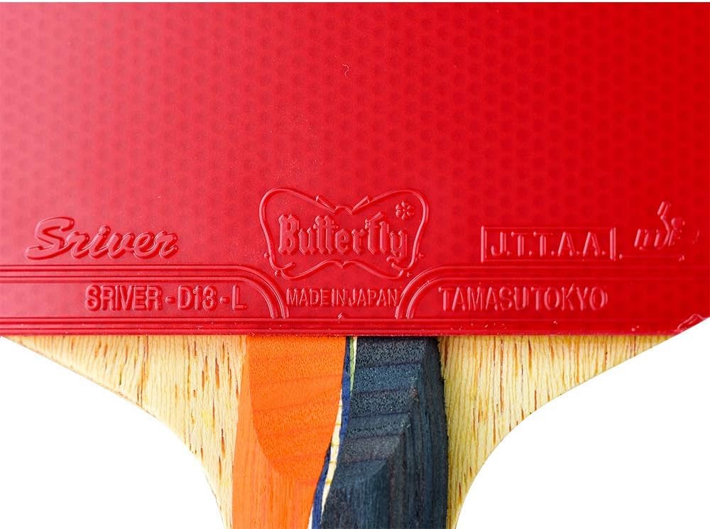 Butterfly Nakama S-1 Table Tennis Racket – Professional ITTF Approved Ping Pong Paddle – Sriver Rubber – Carbon Ping Pong Paddle – 2 Ping Pong Balls Included : Sports & Outdoors