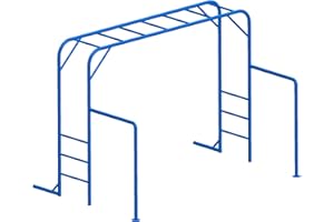 LeisureStar Outdoor Monkey Bar Set with Climbing Frame, Gymnastics bars, Playground Sets for Backyards, Metal Monkey Bars for Kids Ages 3 and Up, Backyard Playground Set with Powder Coated Steel, Blue