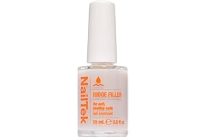 Nail Tek Ridge Filler Formula 2 – Clear Ridge Filler for Nails Base Coat, Nail Strengthener Polish for Soft & Peeling Nails, 0.5 fl oz