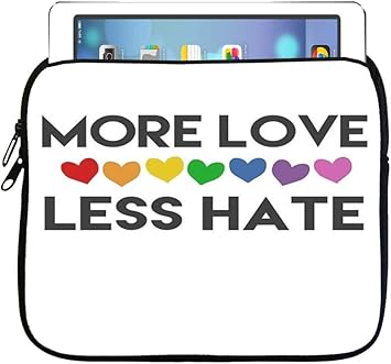 Amazon Com Debbie S Designs More Love Less Hate Hearts 7 5x8 Inch Neoprene Zippered Tablet Sleeve Bag For Ipad Kindle Tab Note Air Mini Fire Electronics