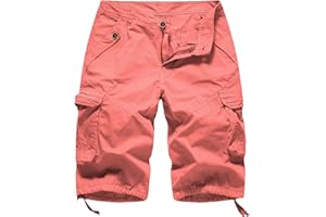 FOURSTEEDS Women's Casual Fitted Multi-Pockets Camouflage Twill Bermuda Cargo Shorts