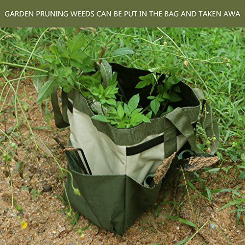 BlueStraw 5 Pieces Garden Tool Set Gardening Gifts Tools Including Rake, Weeder, Transplanter,Trowel, Garden Tote Heavy Duty Heads with Ergonomic Handles for Easy Fun Gardening