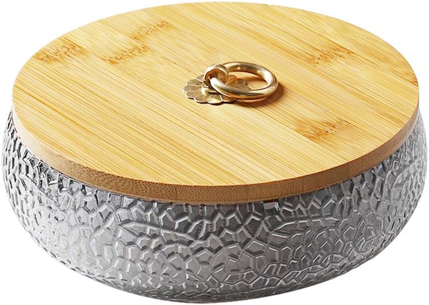 ZNZN AshTray Large Round Glass Ashtrays With Lid，Big Ashtray Outdoor