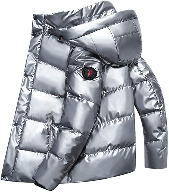 Amazon Jcstory ダウンジャケットメンズ大きいサイズ ショート丈 ダウンジャケット メンズ カジュアル アウター ビジネス 紳士 軽量down Jacketダークダウン コーディネート無地 フード付き ダウンジャケット コート グレー Xl コート ジャケット 通販