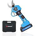KOMOK Electric Pruning Shears, Cordless Electric Pruner Battery Operated Tree Branch Cutter with 2pcs 2Ah Lithium Batteries, 1.2 inch (30mm) Cutting Diameter 8-10 Working Hours