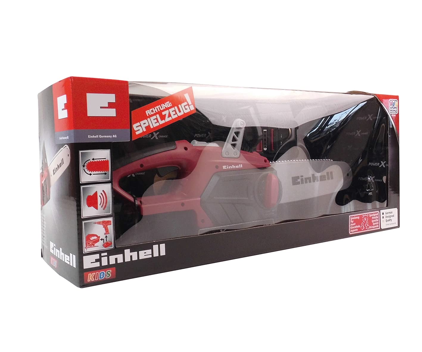 Happy People 41764 - Einhell Kids Kettensäge Batteriebetriebene Säge mit Sound und Lichtfunktion Handwerker kindgerechtes Spielzeug 2