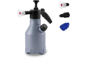 RIMBERRY 2L Car Wash Pump Foam Sprayer, 0.5 Gallon Hand Pressurized Soap Sprayer with Two Nozzle Options for Home Cleaning, Spraying Weeds, Car Detailing, Garden Watering