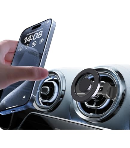 Support Téléphone Voiture Magnétique Pour MagSafe - Compatible Mercedes, Audi, Mini Cooper, IPhone 16 à 12
