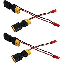 Lot De 2 Adaptateurs OliRC – XT60 Femelle Vers Fiches Banane 4mm, Câble Silicone 12 AWG 30