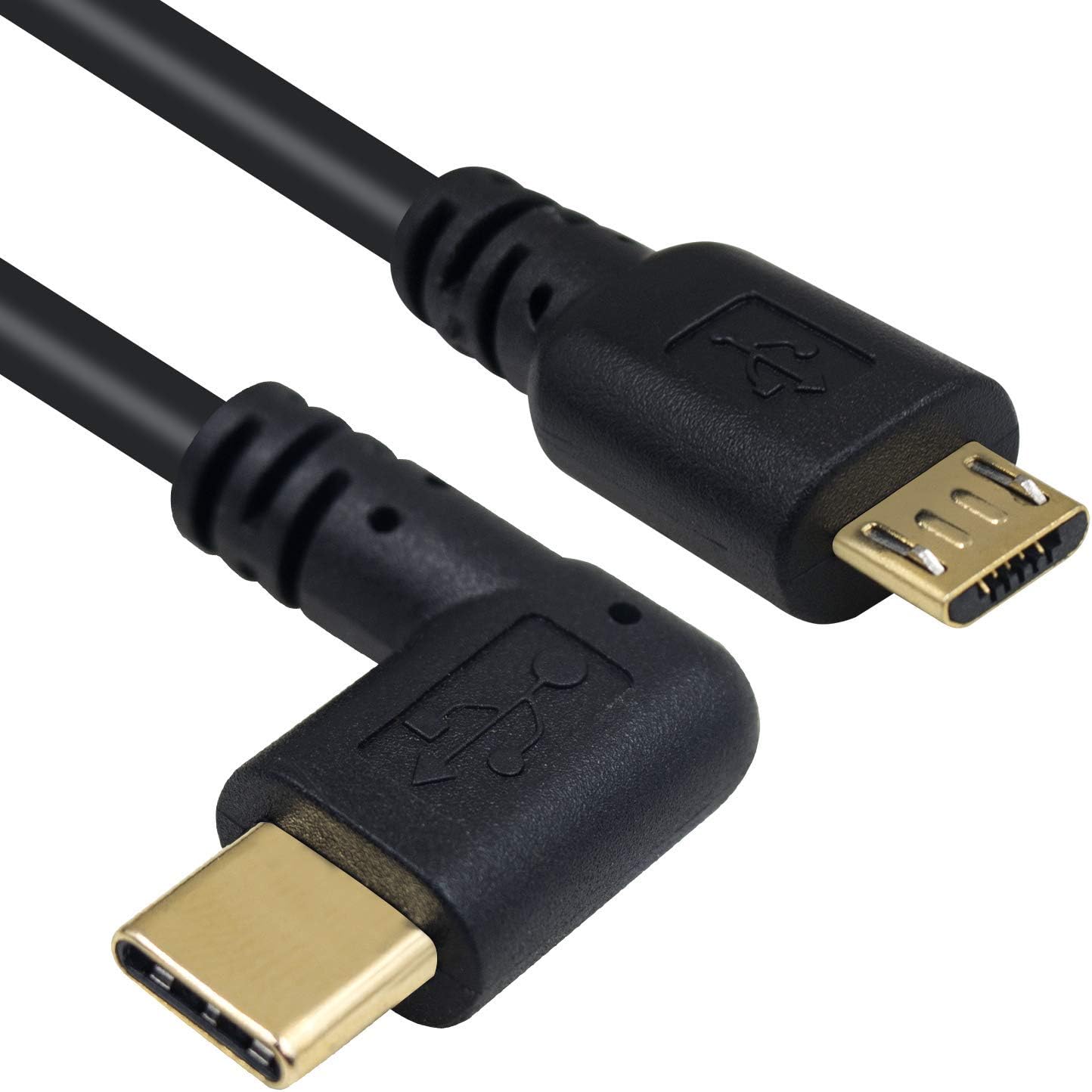 Duttek USB C to Micro USB Cable,Micro USB To USB C Cable, 90 Degree