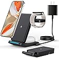 Upgarded Foldable 3 in 1 Wireless Charger for Google Pixel Watch 3/2, Charger Stand for Pixel 9 Pro/XL/9/8 Pro/8a/8/7/Pro/7/6/Pro and Pixel Buds Pro/2(Not for Pxiel 9 Pro Fold) with Adapter, Black