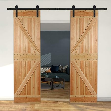 Amazon Com Ccjh 14ft Sliding Barn Door Hardware Kit Heavy Duty