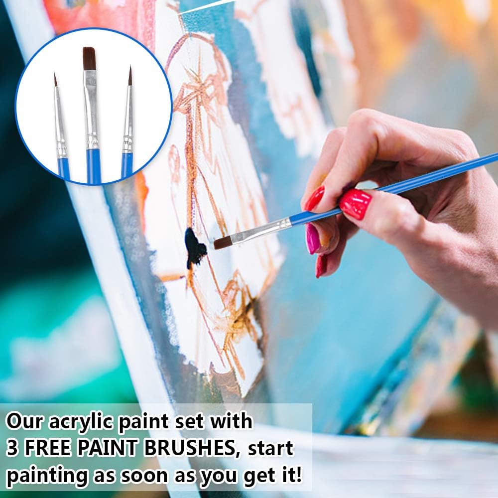 Shuttle Art Acrylic Paint Set, 16 x12ml Tubes Craft Paints for Children Acrylic Paint Kit for Clay Model, Poster - Image 5
