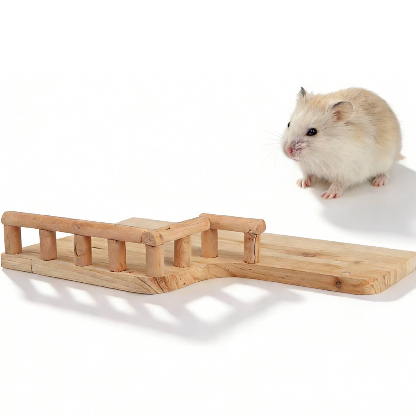 Cyrank Hamster Platform, Wooden Hamster Cage Platform Chinchilla Cage Ledges Hamster Play Perches Stand Platforms Bird Cage Accessories for Hamster Cage Chinchilla Shelves for Cages