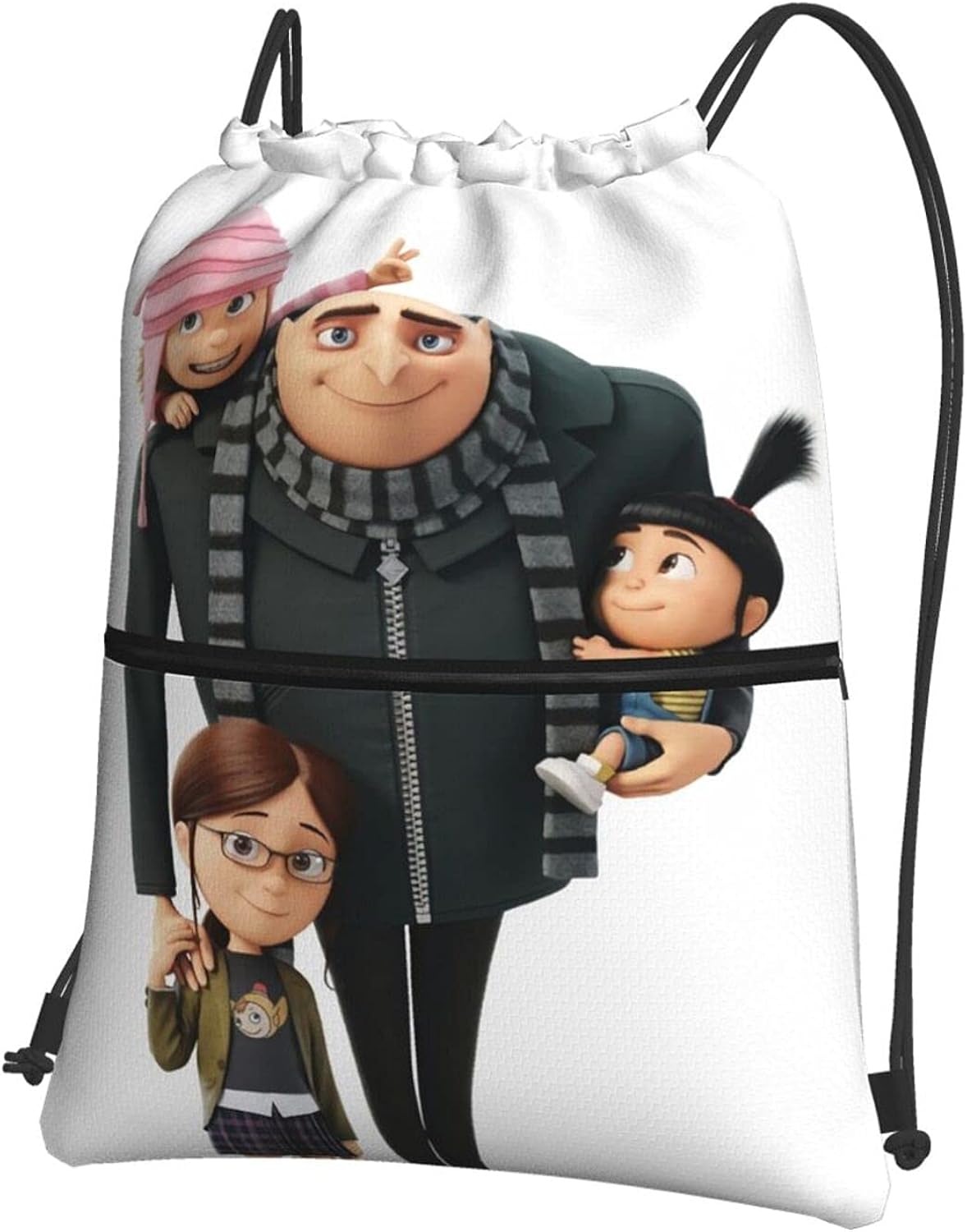 DespicableMe Drawstring Bag with zip pocket Gym Sack Backpack Boys