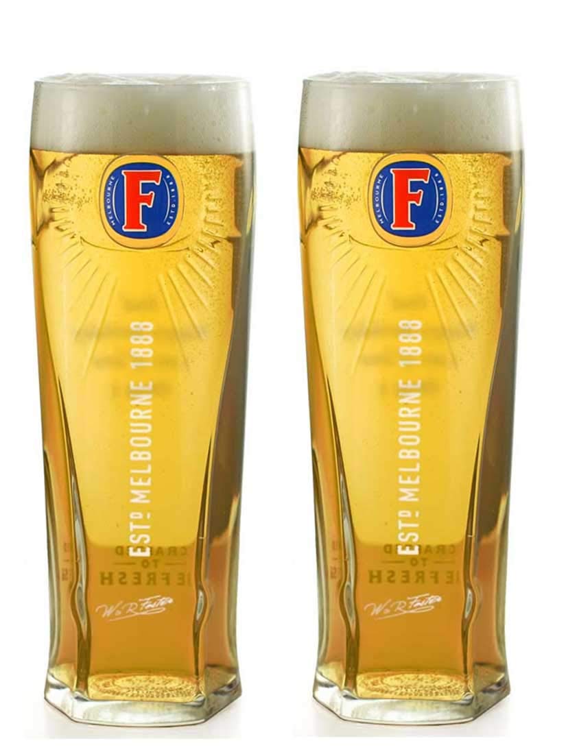 2 x Foster's Pint Glass Classic Style