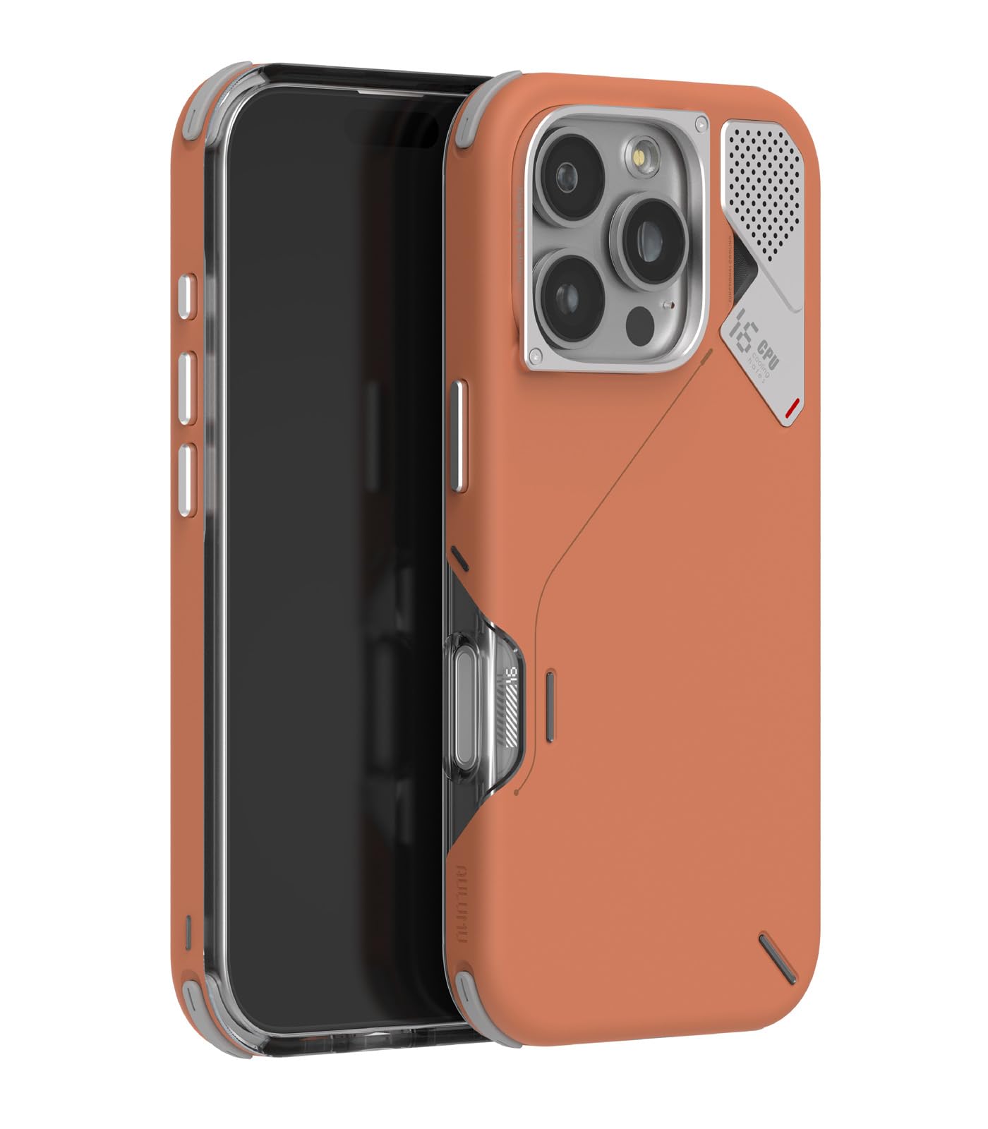 Aulumu A16 Shockproof iPhone 16 Pro Case | Updated Camera Control | Real Cooling | Aluminum Alloy Camera Frame | Multi-Layer Composite Protection - Yellowish-Brown