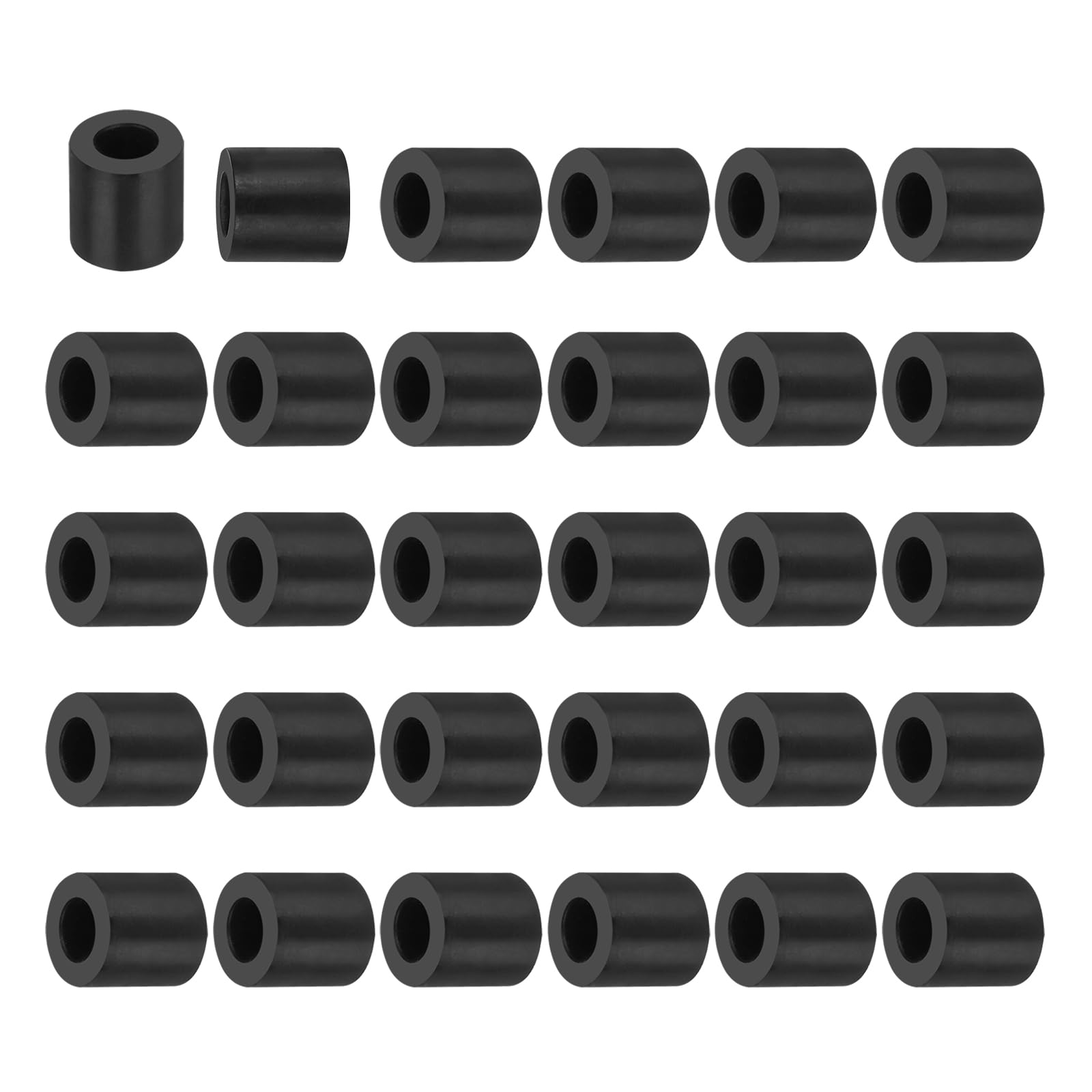 PATIKIL Multi Purpose Rubber Spacer, 50Pcs 6mm ID x 12mm OD x 10mm T Neoprene Round Anti-Vibration Isolation Pads Isolator Rubber Bushings Spacer Washer for HVAC Bolts Car Accessories