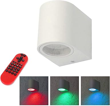 LED Außenwandleuchte RGB 4,3W Downlight | Wandlampe IP44 weiß GU10 230V