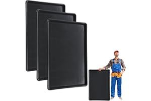 BrightRow 3 Pack Extra Large Oil Drip Pan for Under Car, 35.4 x 24 x 1.6 in Oil Catch Pan, Black Plastic Replacement Tray for Garage Automotive Driveway Washing Machine