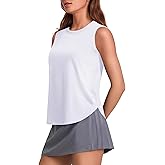PINSPARK Workout Tank Tops Woman UPF 50+ Yoga Tanks Quick Dry Sleeveless Gym Shirts with Side Slits Loose Fit Athletic Top