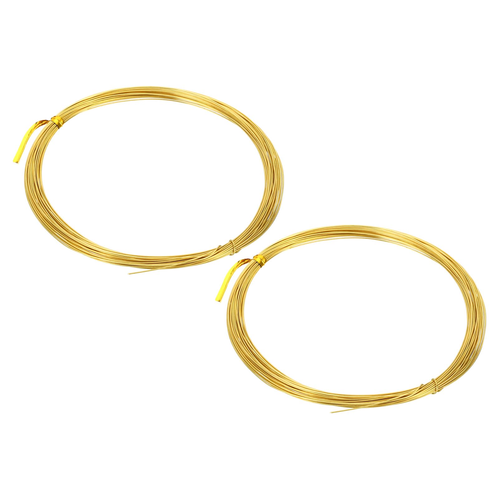 PATIKIL Half Hard Brass Wire, 2Pcs 24Gauge/0.5mm Diameter 10m/32.8ft Pure Craft Wire for Jewelry Making Beading Garden Plants