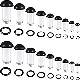 Kridzisw 14G-00G Acrylic Mushroom Shaped Ear Gauges Stretching Kit Single Flare Plugs with Rubber Rings Smooth Acrylic Gauges for Ears Plugs Earrings Expander Stretcher for Women Men