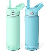 Fimibuke Kids Insulated Water Bottle, 18oz BPA FREE Kids Cup with Straw Double Wall Vacuum Tumbler 18/8 Stainless Steel Leak Proof Toddler Water Bottle for School Boys Girls (2 Pack,Underwater World)
