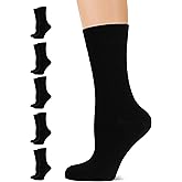 LAETAN Women's Bamboo Dress Socks, Crew for Business Trouser Casual, Soft, Thin & Seamless, Size 6-9/9-12 (3, 4 or 5 Pairs)