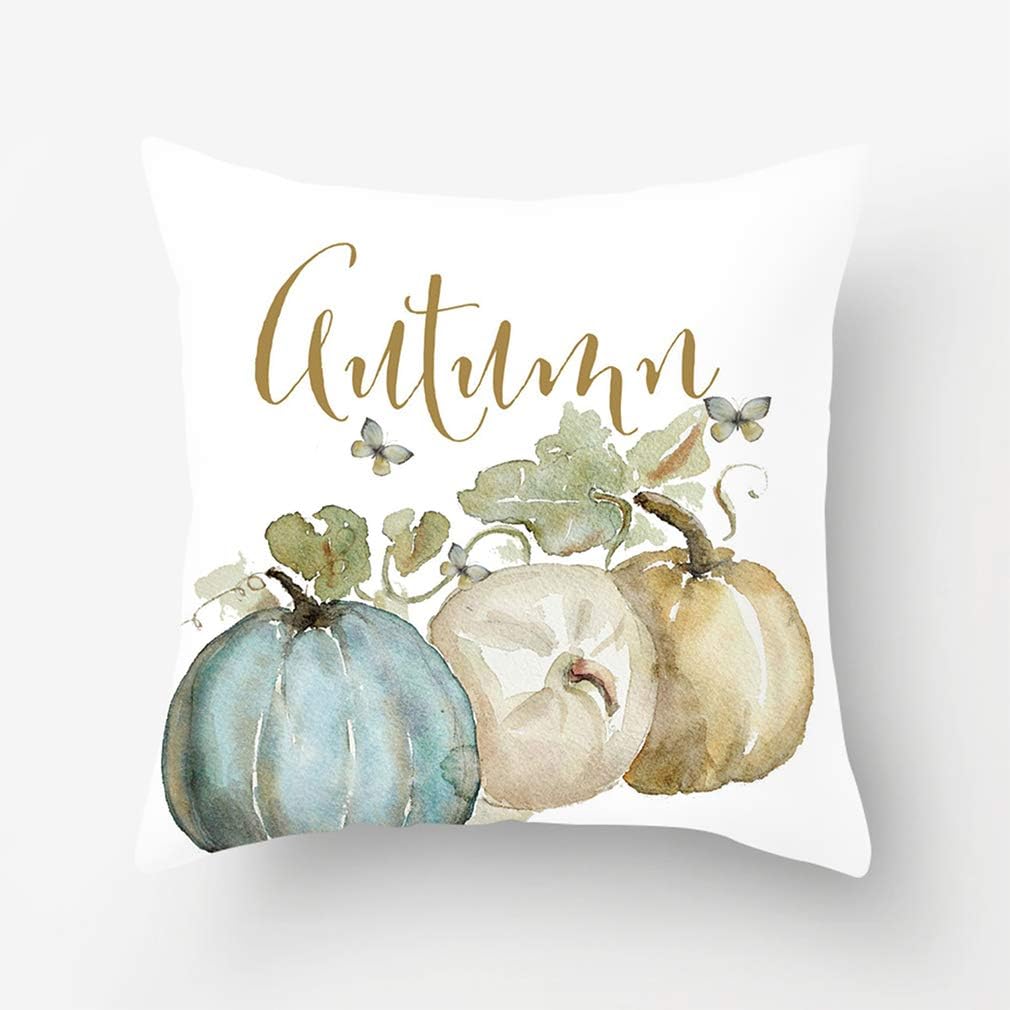 PSDWETS Autumn Decorations Pumpkin Pillow Covers Set of 4 Fall Decor Grateful Thanksgiving Throw Pillow Covers Cushion Cover 18 X 18: Home & Kitchen