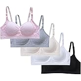 Herepai Teen Girls Seamless Bra Cotton Bras Adjustable Straps