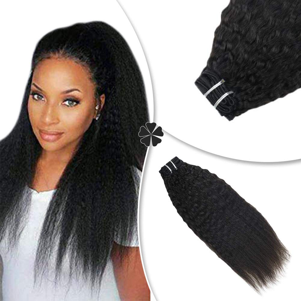 Hetto 24" Remy Clip in Hair Extensions Human Hair Double