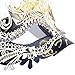 Coxeer Laser Cut Metal Lady Masquerade Halloween Mardi Gras Party Mask (Gold & Black)