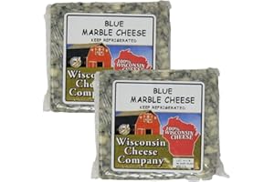 WISCONSIN CHEESE COMPANY 100% WISCONSIN CHEESE WISCONSIN CHEESE COMPANY - Blue Cheese Marble Monterey Jack Cheese Blocks, 2- 7oz. Blocks, 100% Wisconsin Cheese Blocks - Perfect Cheese Snack, For Cheese and Crackers or Cheese Board Assortments. Great for Holiday Christmas Cheese Gift Boxes.