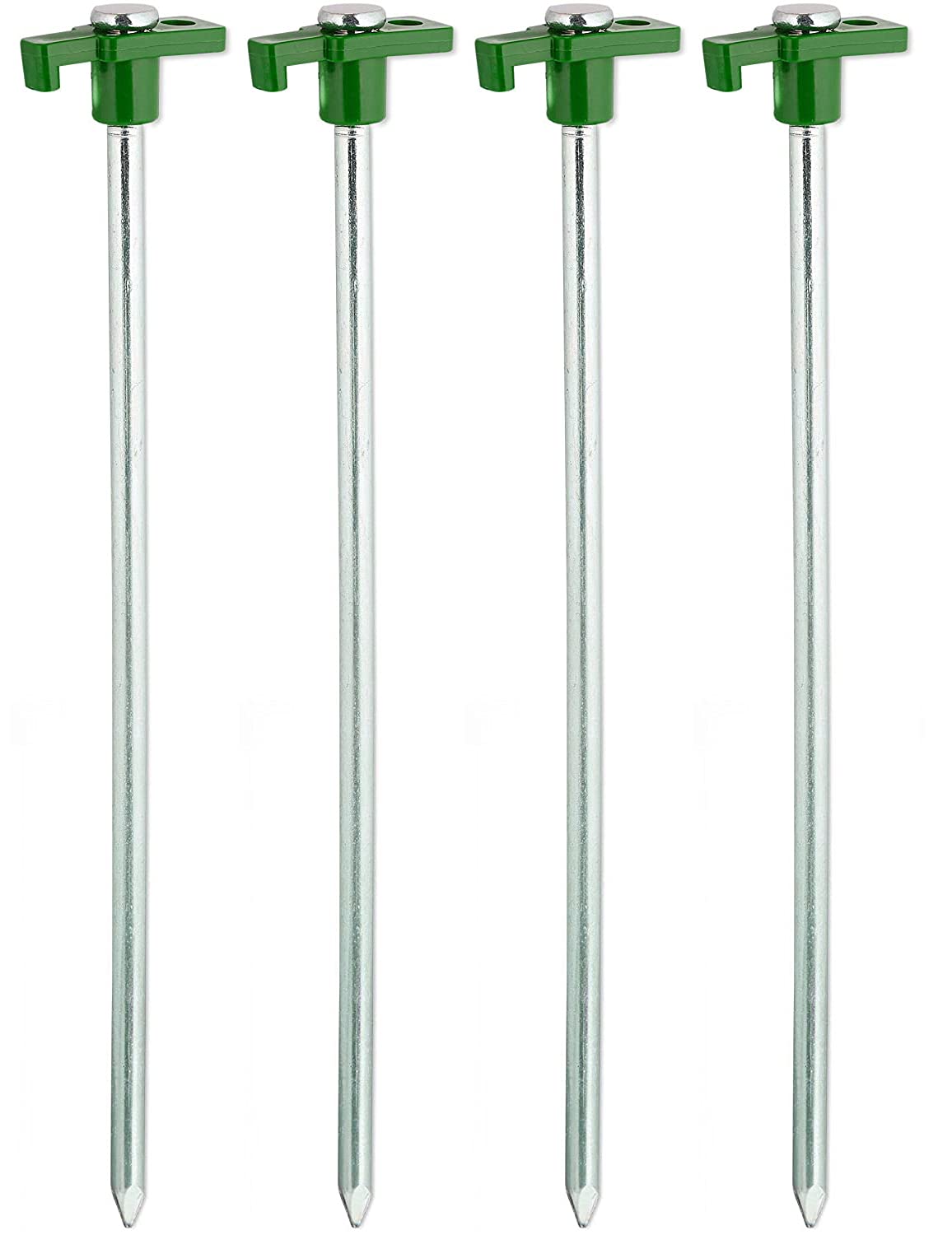 Large Heavy Duty Storm Proof Tent Pegs, Galvanised Steel Rust Proof – These Stakes are Ideal for a Hard and Rocky Ground for Camping Tents, Gazebos and Gardening (4 Rock Pegs)